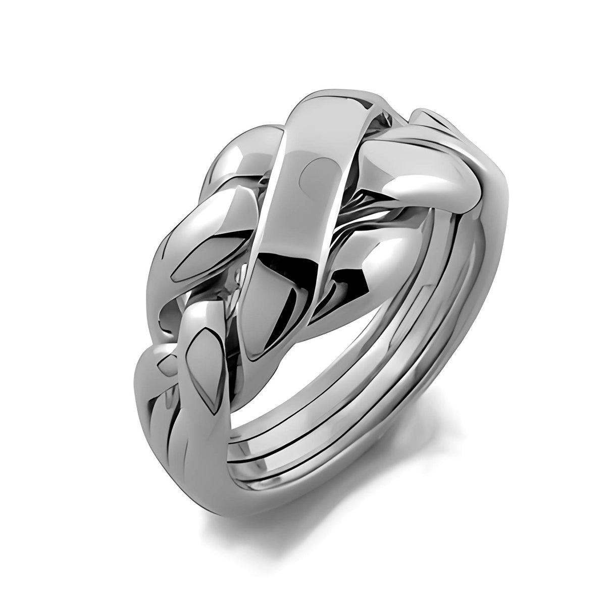 Sterling Silver Ladies 4 Band Puzzle Ring LS-4C1 | Made in USA