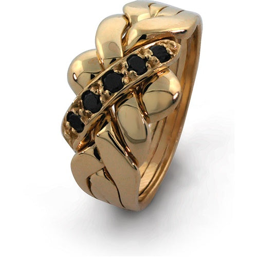 Gold puzzle ring with diamonds Clearance