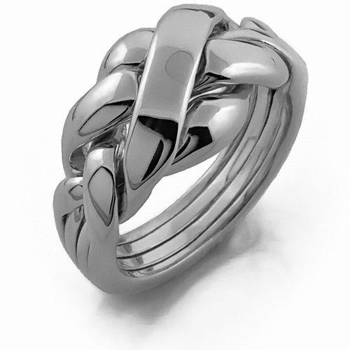 MENS 4 band STERLING SILVER Puzzle Ring MS4C1 Puzzle Ring Store
