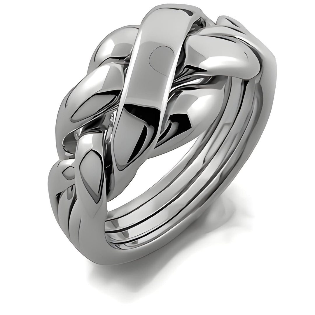 MENS 4 band STERLING SILVER Puzzle Ring MS-4C1 – Puzzle Ring Store