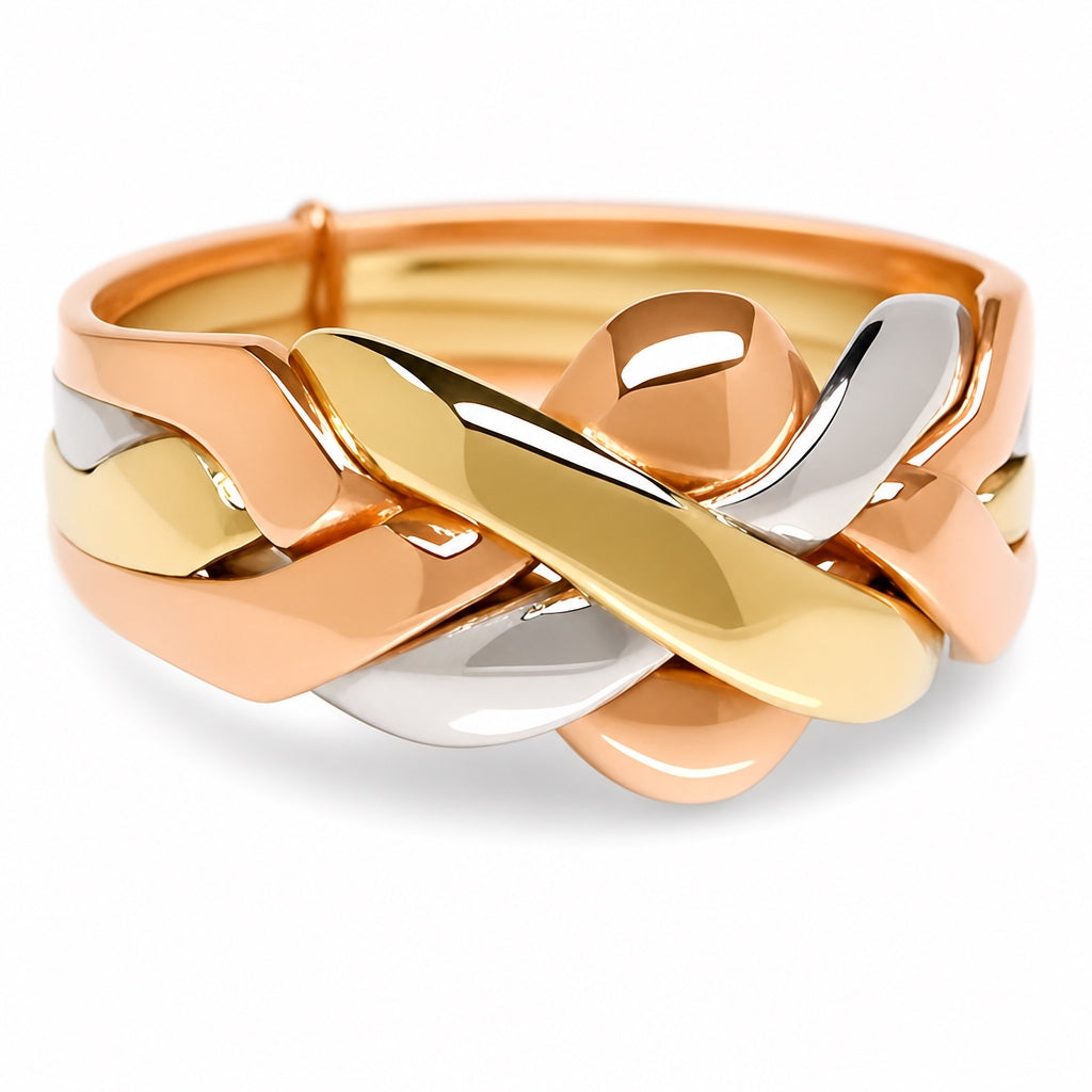 Puzzle Rings Tricolor Gold 4B142P – Puzzle Ring Store
