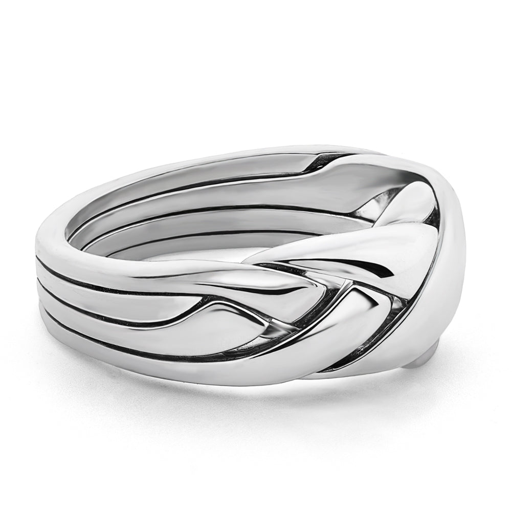 Criss cross puzzle ring 925 silver handmade 4 band Classical