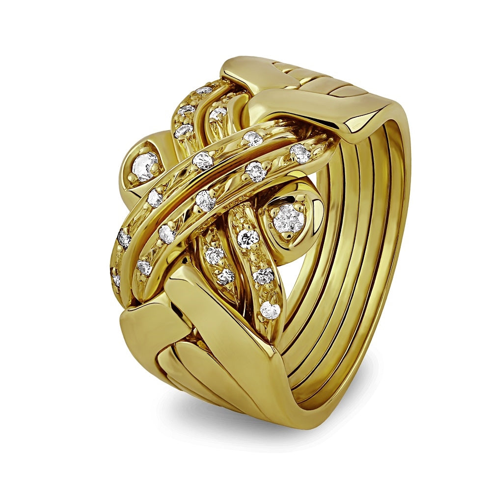 14K 6 Band Diamond Puzzle Ring 6BSENA Puzzle Ring Store 14k-6-band-diamond-puzzle-ring-6bsena-puzzle-ring-store